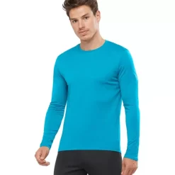 Clothing^Salomon Outlet – Agile Long-Sleeve T-Shirt – Men'S Barrier Reef/Heather|Goji Berry