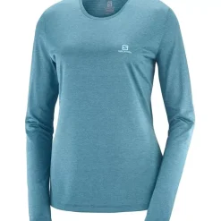 Clothing^Salomon Outlet – Agile Long-Sleeve T-Shirt – Women'S Mallard Blue/Storm Blue/Heather