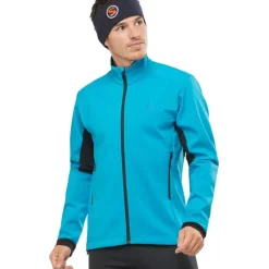 Clothing^Salomon Outlet – Agile Softshell Jacket – Men'S Barrier Reef/Black|Black