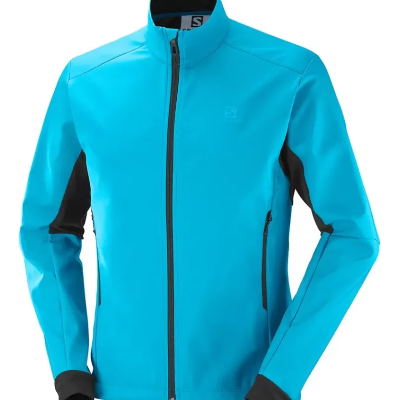 Clothing^Salomon Outlet – Agile Softshell Jacket – Men'S Barrier Reef/Black|Black