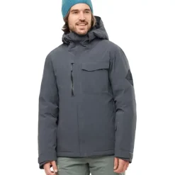 Clothing^Salomon Outlet – Arctic Down Jacket – Men'S Ebony/Heather
