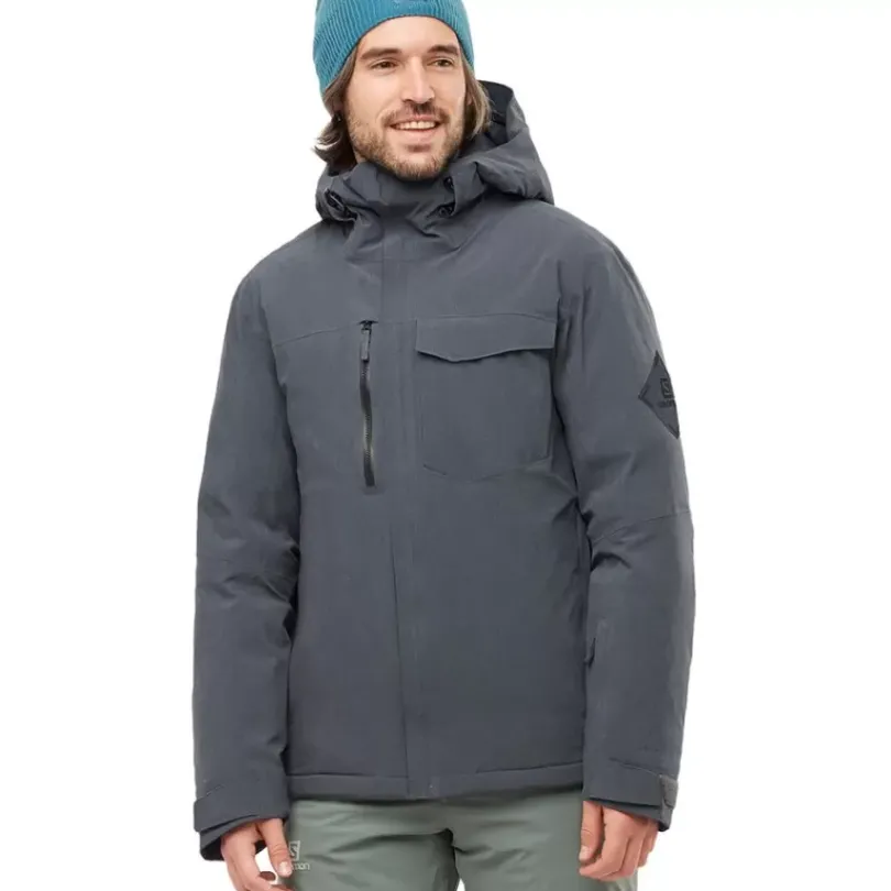 Clothing^Salomon Outlet – Arctic Down Jacket – Men'S Ebony/Heather