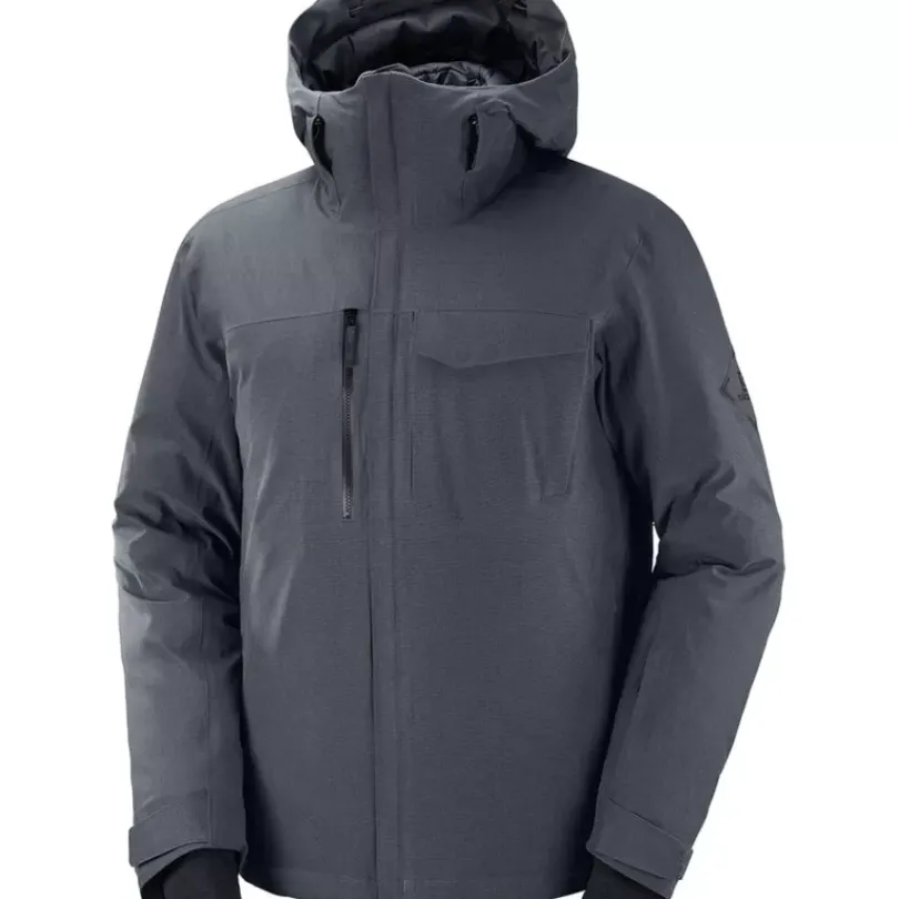 Clothing^Salomon Outlet – Arctic Down Jacket – Men'S Ebony/Heather