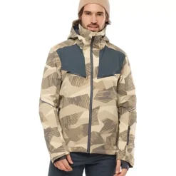 Clothing^Salomon Outlet – Brilliant Jacket – Men'S Roasted Cashew/Print/Ebony|Rum Raisin/Print