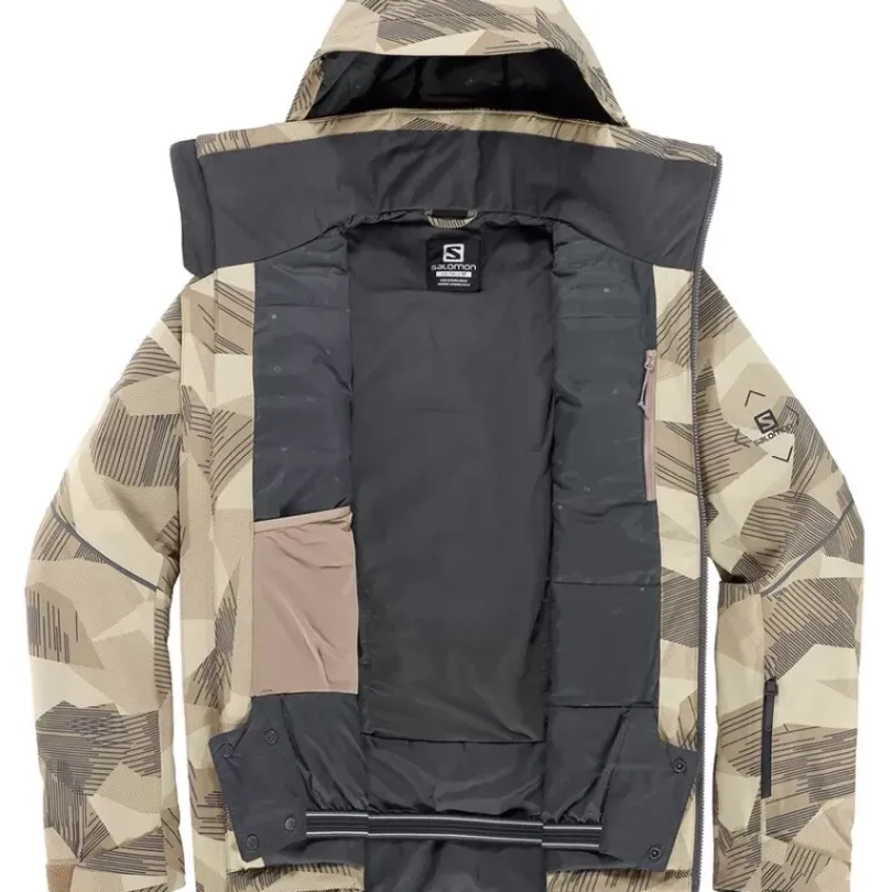 Clothing^Salomon Outlet – Brilliant Jacket – Men'S Roasted Cashew/Print/Ebony|Rum Raisin/Print