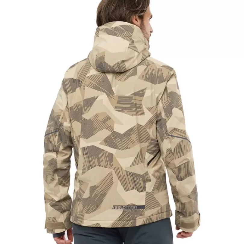 Clothing^Salomon Outlet – Brilliant Jacket – Men'S Roasted Cashew/Print/Ebony|Rum Raisin/Print
