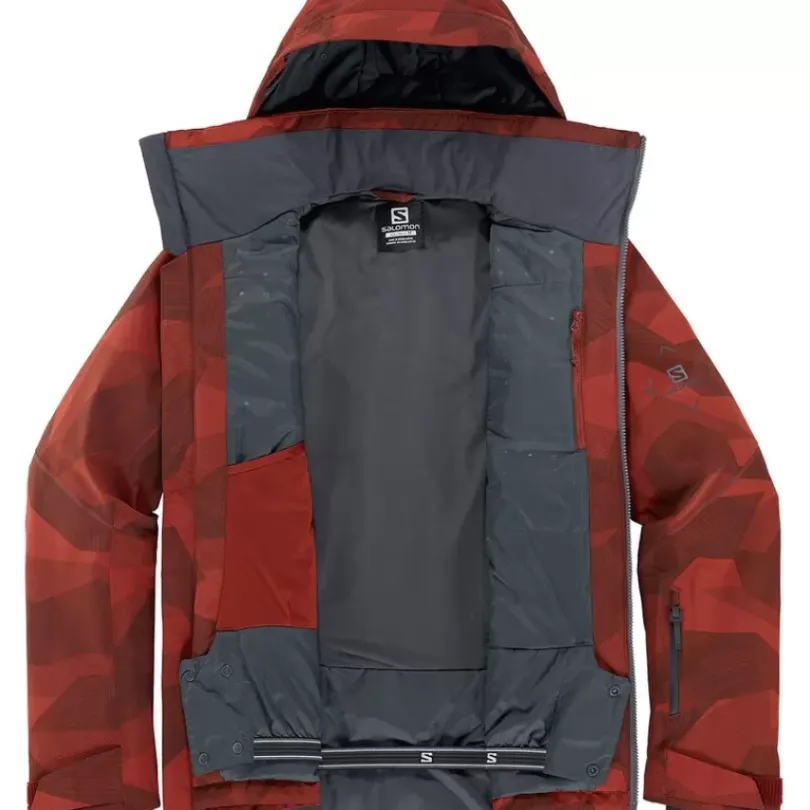 Clothing^Salomon Outlet – Brilliant Jacket – Men'S Roasted Cashew/Print/Ebony|Rum Raisin/Print