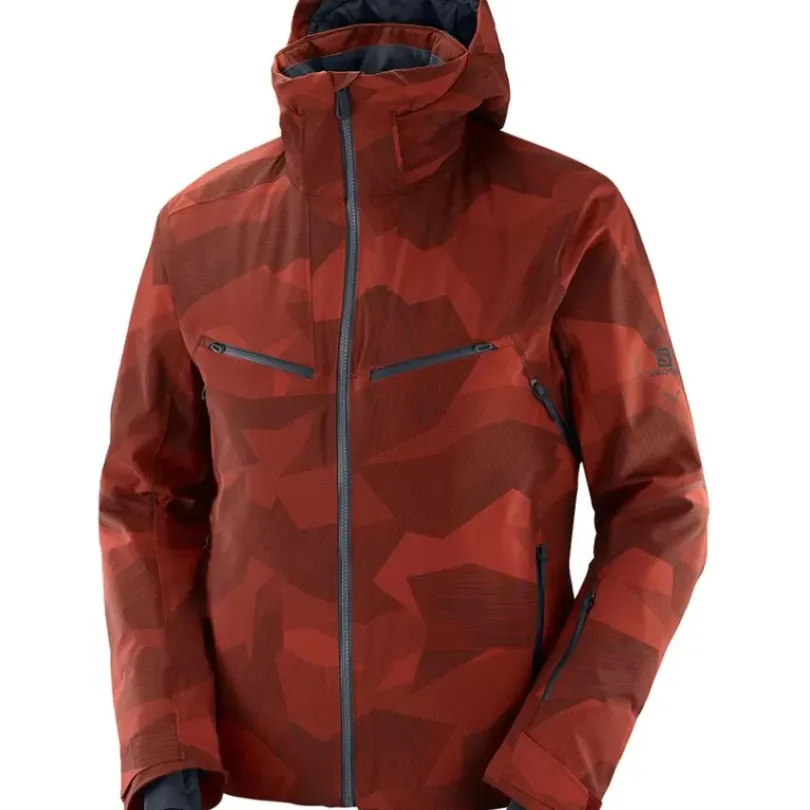 Clothing^Salomon Outlet – Brilliant Jacket – Men'S Roasted Cashew/Print/Ebony|Rum Raisin/Print