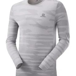 Clothing^Salomon Outlet – Camo Long-Sleeve T-Shirt – Men'S Alloy/Heather|Black/Heather