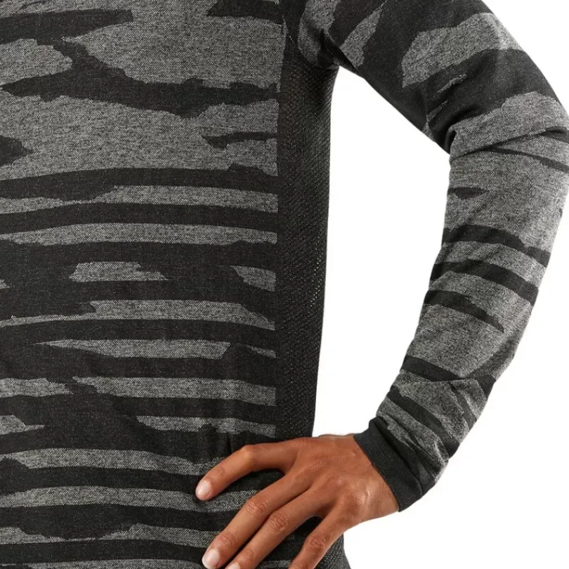 Clothing^Salomon Outlet – Camo Long-Sleeve T-Shirt – Men'S Alloy/Heather|Black/Heather