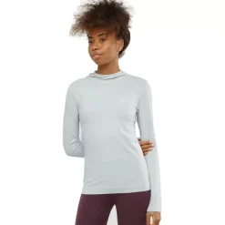 Clothing^Salomon Outlet – Comet Seamless Hoodie – Women'S Oyster Mushroom|Provence/Heather