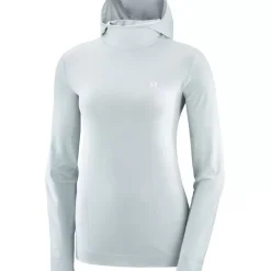 Clothing^Salomon Outlet – Comet Seamless Hoodie – Women'S Oyster Mushroom|Provence/Heather