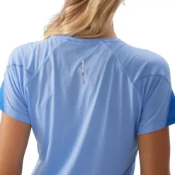Clothing^Salomon Outlet – Cross Run Short-Sleeve T-Shirt – Women'S Provence/Heather/Nautical Blue|Sunny Lime/Heather|White