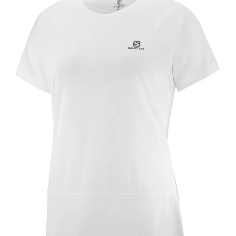 Clothing^Salomon Outlet – Cross Run Short-Sleeve T-Shirt – Women'S Provence/Heather/Nautical Blue|Sunny Lime/Heather|White