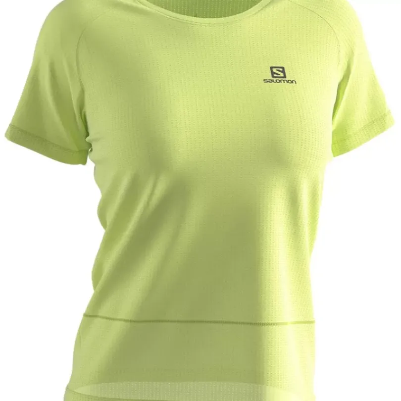 Clothing^Salomon Outlet – Cross Run Short-Sleeve T-Shirt – Women'S Provence/Heather/Nautical Blue|Sunny Lime/Heather|White