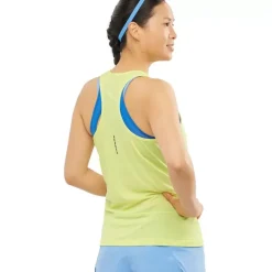 Clothing^Salomon Outlet – Cross Run Tank – Women'S Beach Glass/Pool Blue/Heather|Provence/Heather/Nautical Blue|Sunny Lime/Heather|White