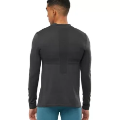 Clothing^Salomon Outlet – Essential Wool Long-Sleeve Top – Men'S Black/Heather