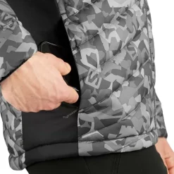Clothing^Salomon Outlet – Essential Xwarm Down Jacket – Men'S Barrier Reef|Black/Black/Print|Wrought Iron