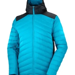 Clothing^Salomon Outlet – Essential Xwarm Down Hooded Jacket – Men'S Barrier Reef