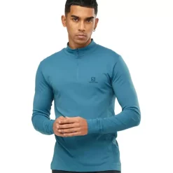Clothing^Salomon Outlet – Explore Seamless Half-Zip Shirt – Men'S Mallard Blue|Pacific|Wrought Iron