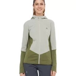 Clothing^Salomon Outlet – Outline All Season Hybrid Jacket – Women'S Olive Night/Wrought Iron