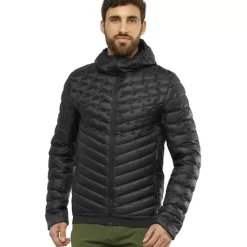 Clothing^Salomon Outlet – Outline Down Hooded Jacket – Men'S Black|Mallard Blue|Pacific