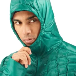 Clothing^Salomon Outlet – Outline Down Hooded Jacket – Men'S Black|Mallard Blue|Pacific