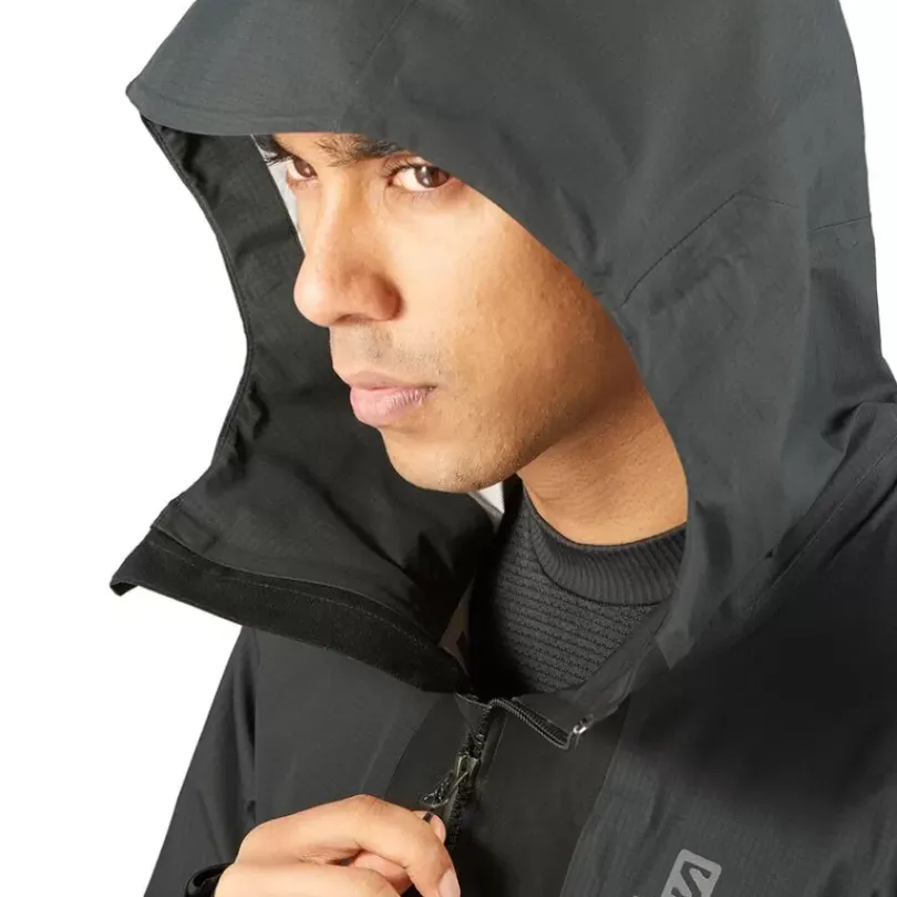 Clothing^Salomon Outlet – Outline Gore-Tex Hybrid Jacket – Men'S Black|Black/Wrought Iron|Ebony/Bronze Brown