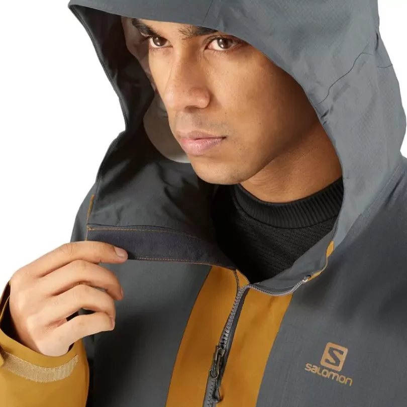Clothing^Salomon Outlet – Outline Gore-Tex Hybrid Jacket – Men'S Black|Black/Wrought Iron|Ebony/Bronze Brown