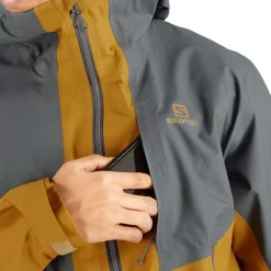 Clothing^Salomon Outlet – Outline Gore-Tex Hybrid Jacket – Men'S Black|Black/Wrought Iron|Ebony/Bronze Brown