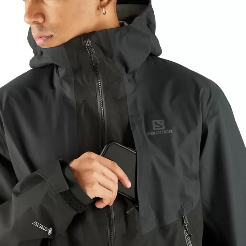 Clothing^Salomon Outlet – Outline Gore-Tex Hybrid Jacket – Men'S Black|Black/Wrought Iron|Ebony/Bronze Brown