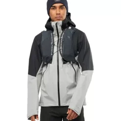 Clothing^Salomon Outlet – Outline Gore-Tex Hybrid Jacket – Men'S Black|Black/Wrought Iron|Ebony/Bronze Brown