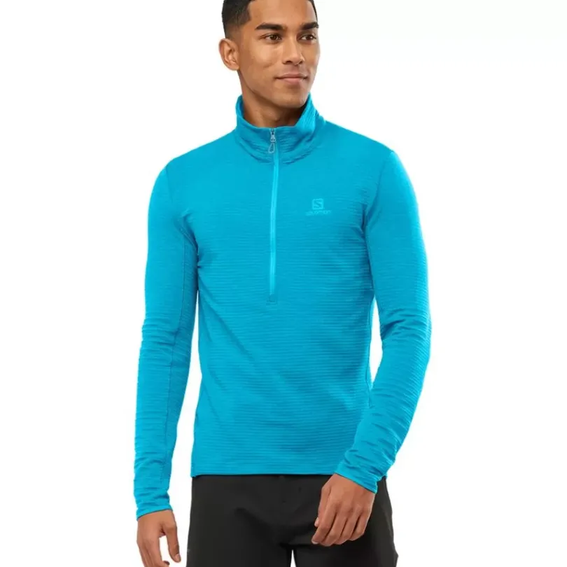 Clothing^Salomon Outlet – Outline Half-Zip Midlayer Shirt – Men'S Barrier Reef