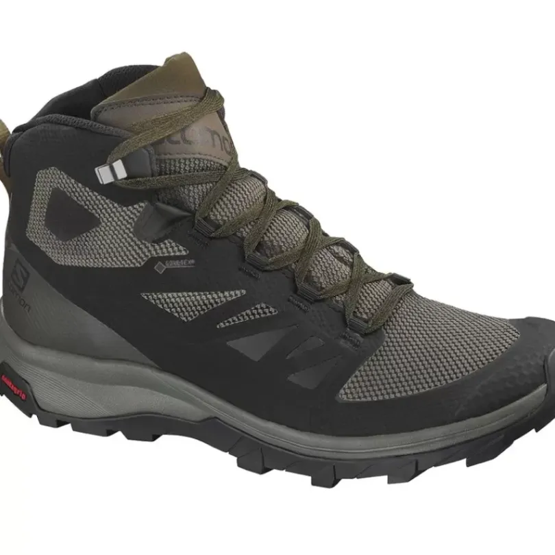 Footwear^Salomon Outlet – Outline Mid Gtx Hiking Boot – Men'S Black/Beluga/Capers|Frost Gray/Black/Alloy