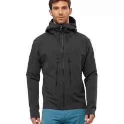 Clothing^Salomon Outlet – Outpeak Softshell Hooded Jacket – Men'S Black|Night Sky|Night Sky/Barrier Reef|Pacific