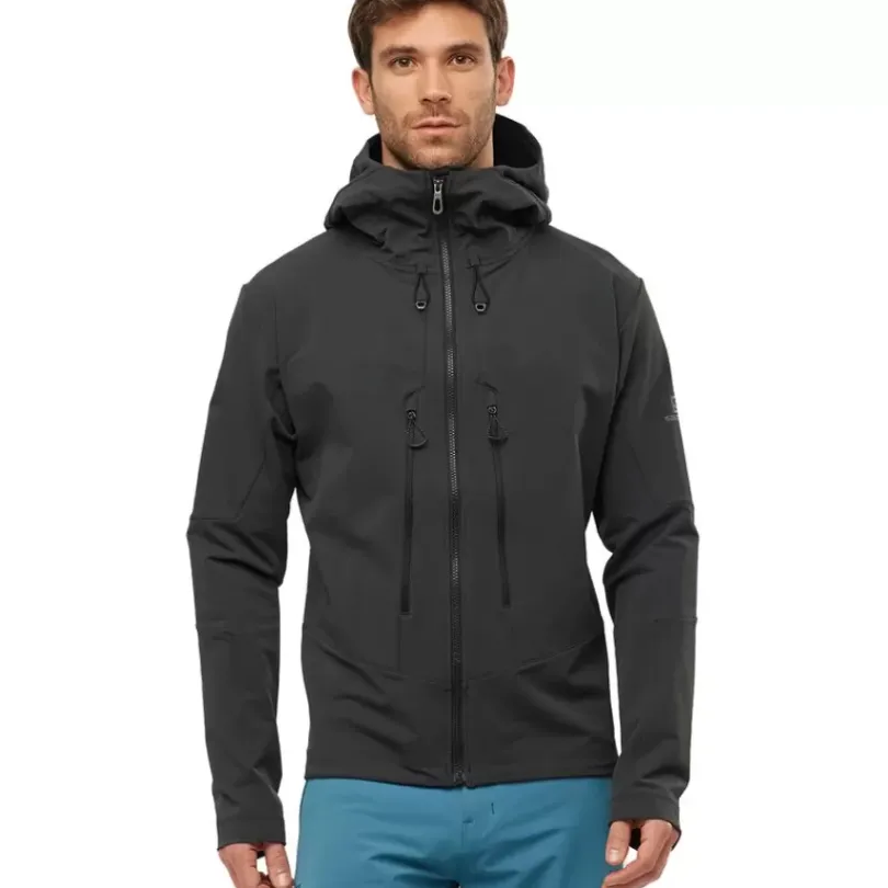 Clothing^Salomon Outlet – Outpeak Softshell Hooded Jacket – Men'S Black|Night Sky|Night Sky/Barrier Reef|Pacific