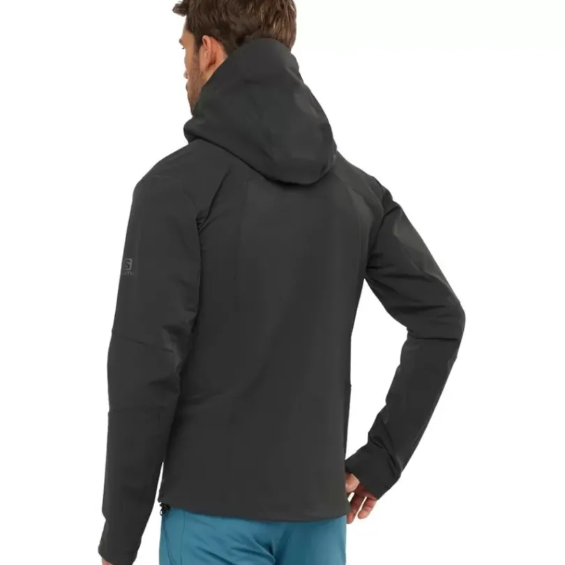 Clothing^Salomon Outlet – Outpeak Softshell Hooded Jacket – Men'S Black|Night Sky|Night Sky/Barrier Reef|Pacific