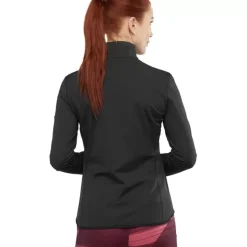 Clothing^Salomon Outlet – Outrack Half-Zip Midlayer Jacket – Women'S Black|Green Gecko