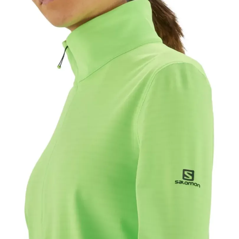 Clothing^Salomon Outlet – Outrack Half-Zip Midlayer Jacket – Women'S Black|Green Gecko