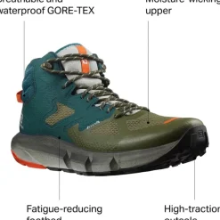 Footwear^Salomon Outlet – Predict Hike Mid Gtx Shoe – Men'S Ponderosa Pine/Olive Night/Red Orange
