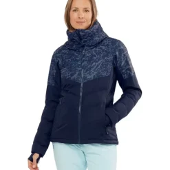 Clothing^Salomon Outlet – Prevail Jacket – Women'S Ebony/Print/Night Sky|Red Dahlia