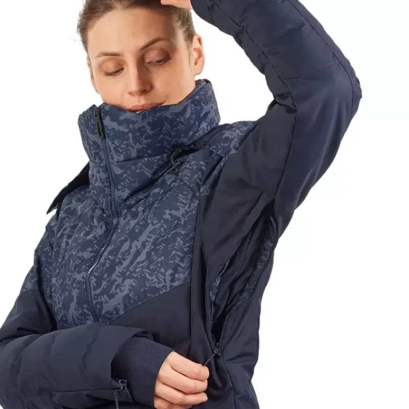 Clothing^Salomon Outlet – Prevail Jacket – Women'S Ebony/Print/Night Sky|Red Dahlia