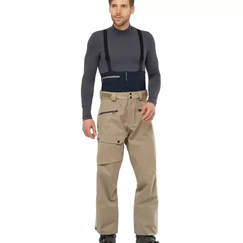 Clothing^Salomon Outlet – Qst 3 Layer Shell Bib Pant – Men'S Roasted Cashew