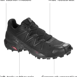 Footwear^Salomon Outlet – Speedcross 5 Wide Trail Running Shoe – Men'S Black/Black/Phantom|Grape Leaf/Black/Phantom