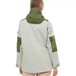 Clothing^Salomon Outlet – Stance 3 Layer Shell Jacket – Women'S Wrought Iron/Olive Night