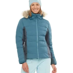 Clothing^Salomon Outlet – Stormcozy Jacket – Women'S Mallard Blue/Print/Ebony|Night Sky|Red Chili/Night Sky|White