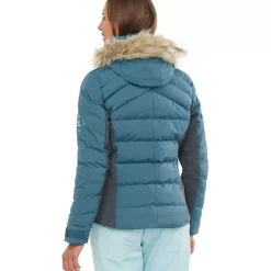 Clothing^Salomon Outlet – Stormcozy Jacket – Women'S Mallard Blue/Print/Ebony|Night Sky|Red Chili/Night Sky|White