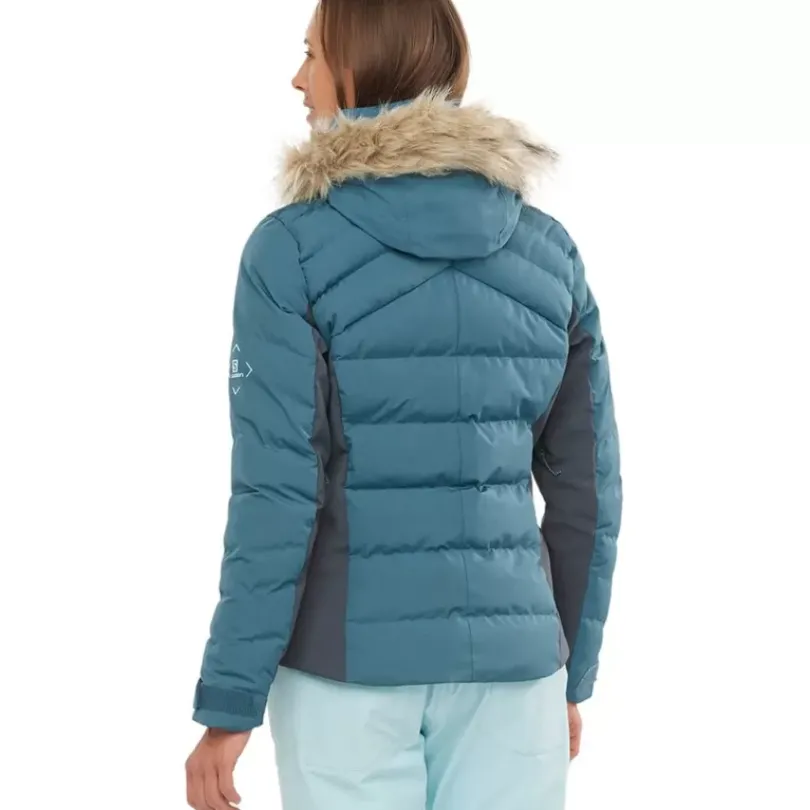 Clothing^Salomon Outlet – Stormcozy Jacket – Women'S Mallard Blue/Print/Ebony|Night Sky|Red Chili/Night Sky|White