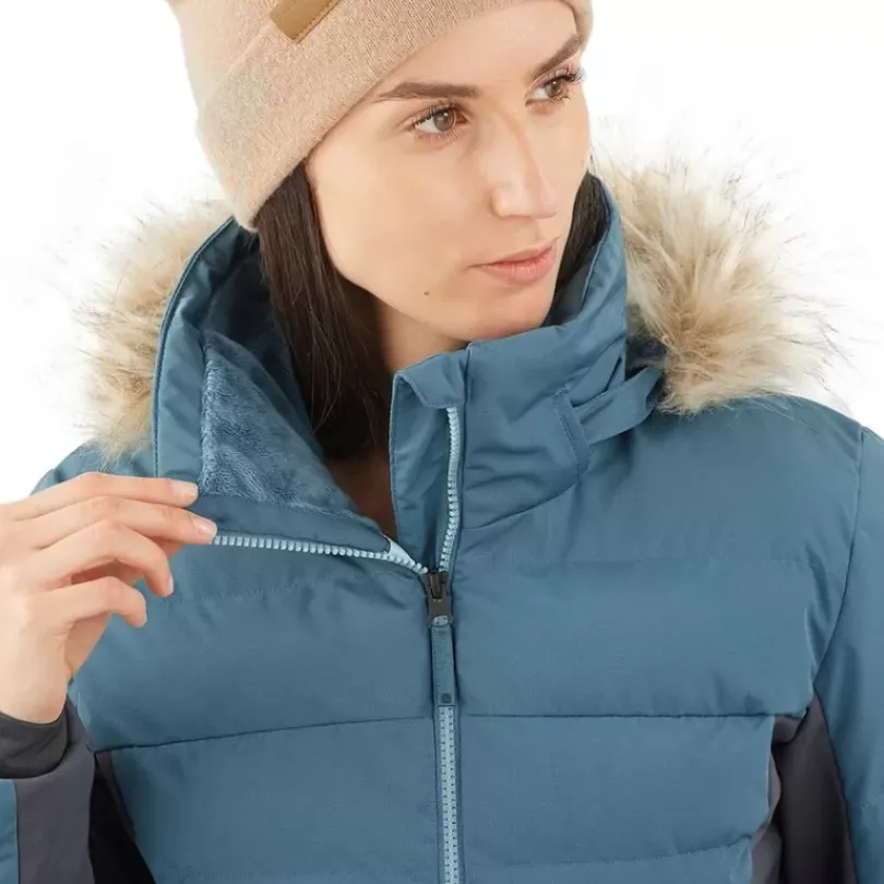 Clothing^Salomon Outlet – Stormcozy Jacket – Women'S Mallard Blue/Print/Ebony|Night Sky|Red Chili/Night Sky|White