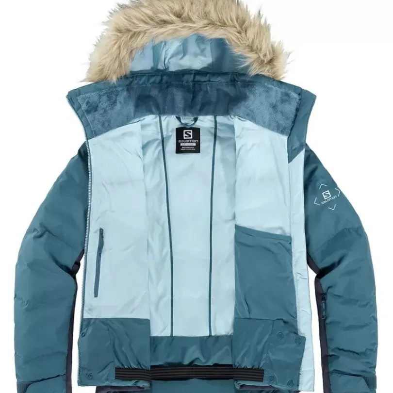 Clothing^Salomon Outlet – Stormcozy Jacket – Women'S Mallard Blue/Print/Ebony|Night Sky|Red Chili/Night Sky|White